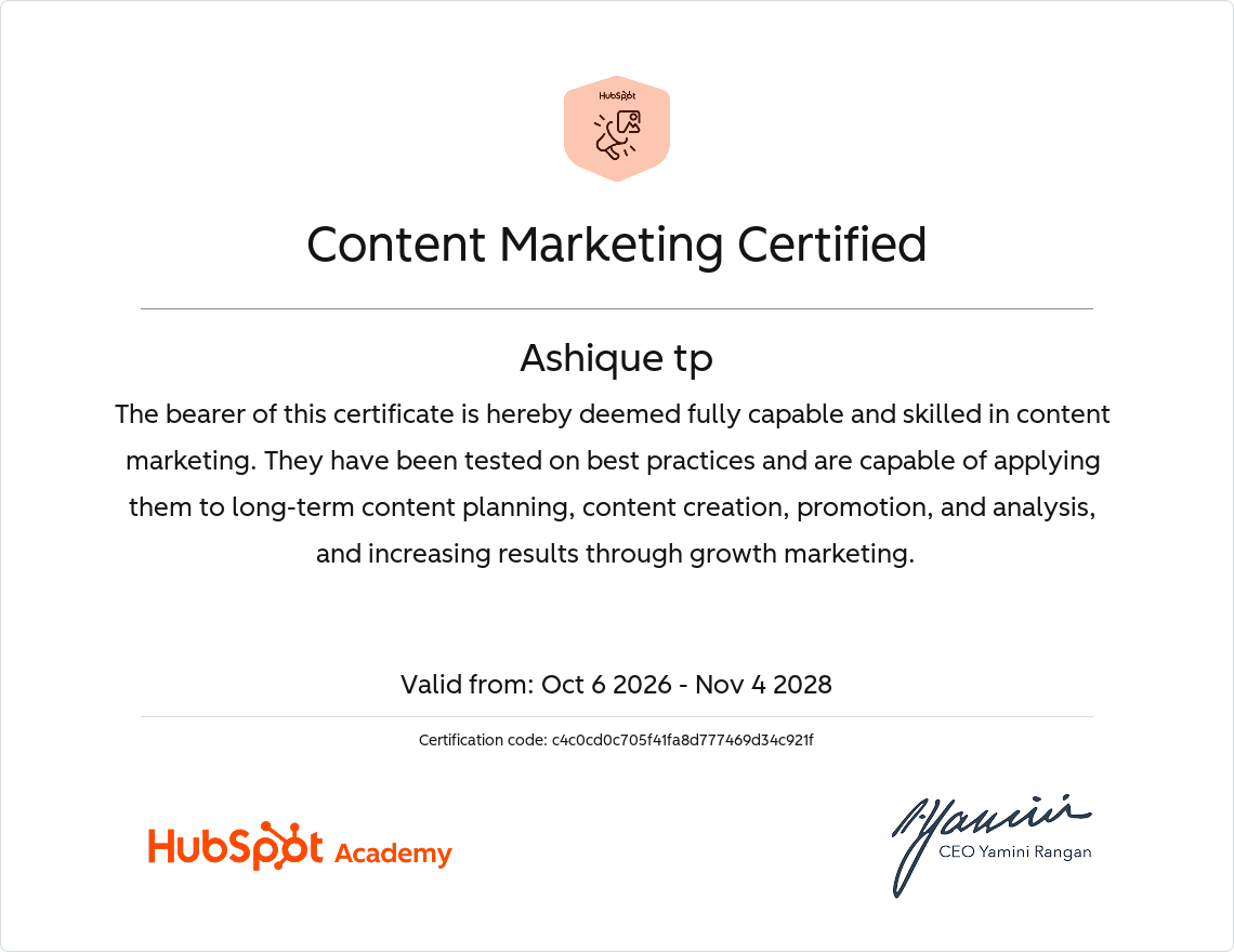 HubSpot Social Media Marketing Certification